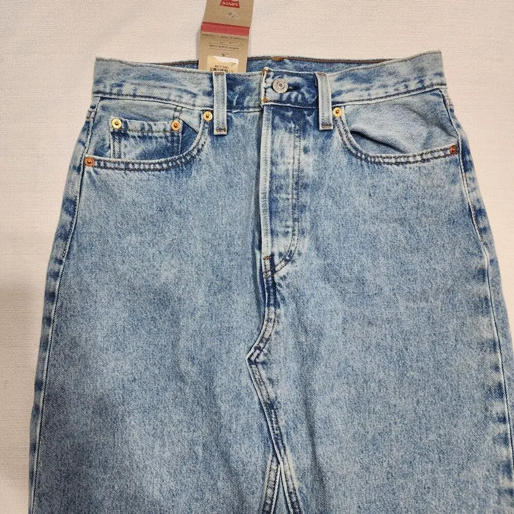 Levi's side slit skirt denim Waist 27'' length 38'' button flies